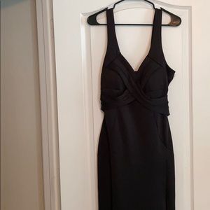 Black side slit dress